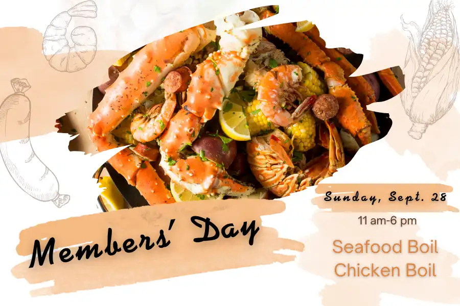 members-only day seafood and chicken boil event